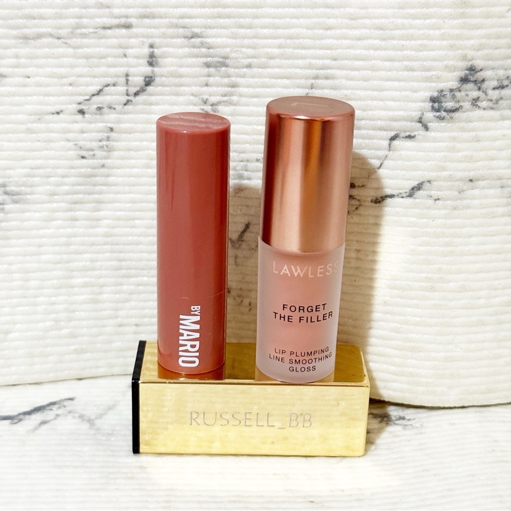 Lawless Nude Lip Plumping Gloss and Makeup By Mario Plumping Lip Serum (Travel)